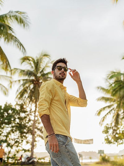 Classic men's shirt with long-sleeved design