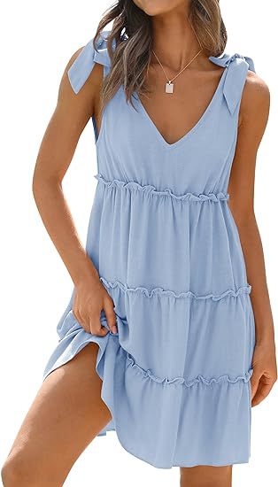 Berta - Women's loose and fashionable pastel dress with a round neckline