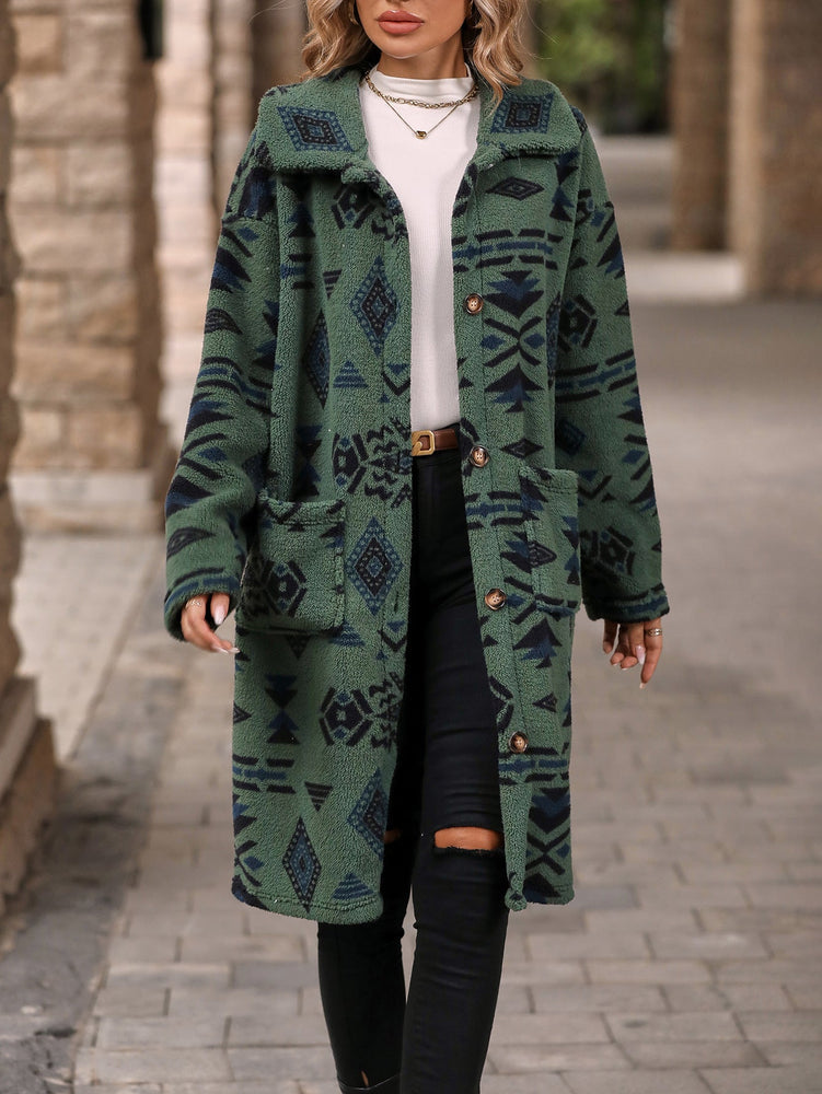Alina - Comfortable coat with a turn-down collar