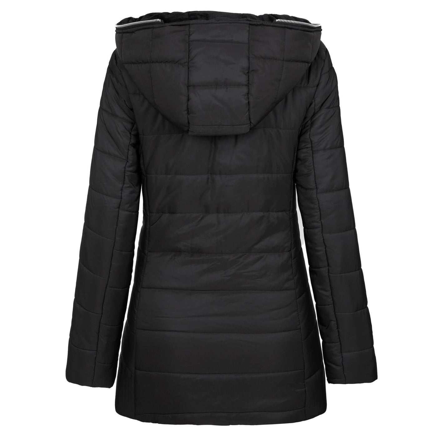 Elegant and warm women's parka with a deep hood