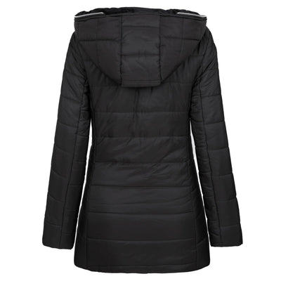 Elegant and warm women's parka with a deep hood