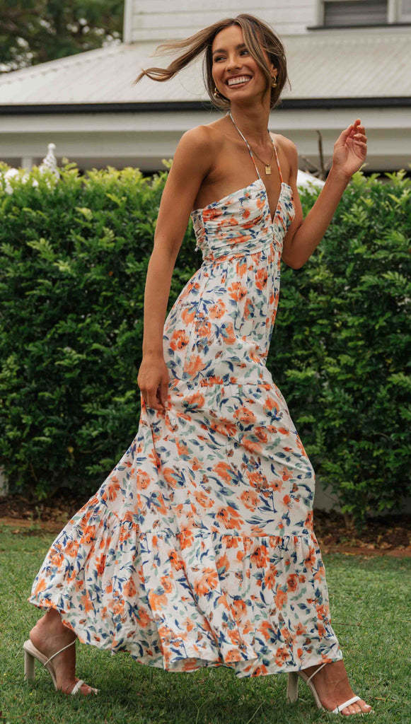 Martina - Women's Sleeveless Chiffon Maxi Dresses with Wide Swing Stitching