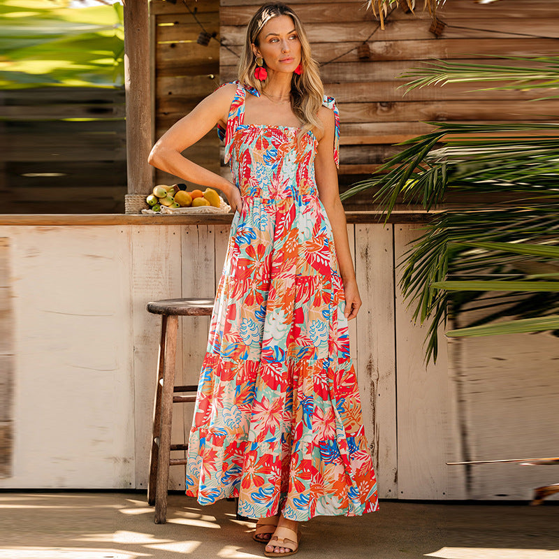 Gala - Fashionable sleeveless and strappy loose dress