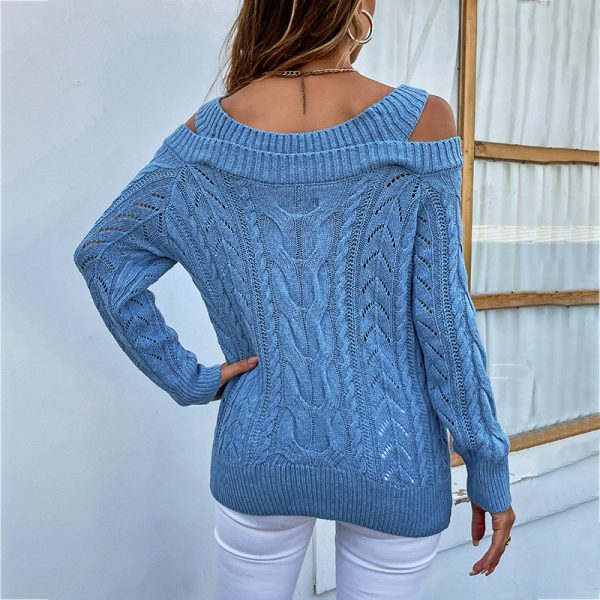 Elegant Off-the-Shoulder Knit Sweater – Women's Fall Fashion