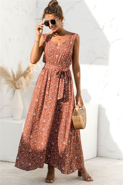 Mariona - Summer dress with bow and print