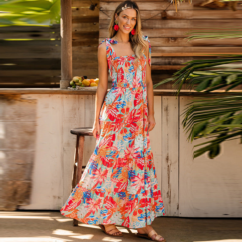 Gala - Fashionable sleeveless and strappy loose dress