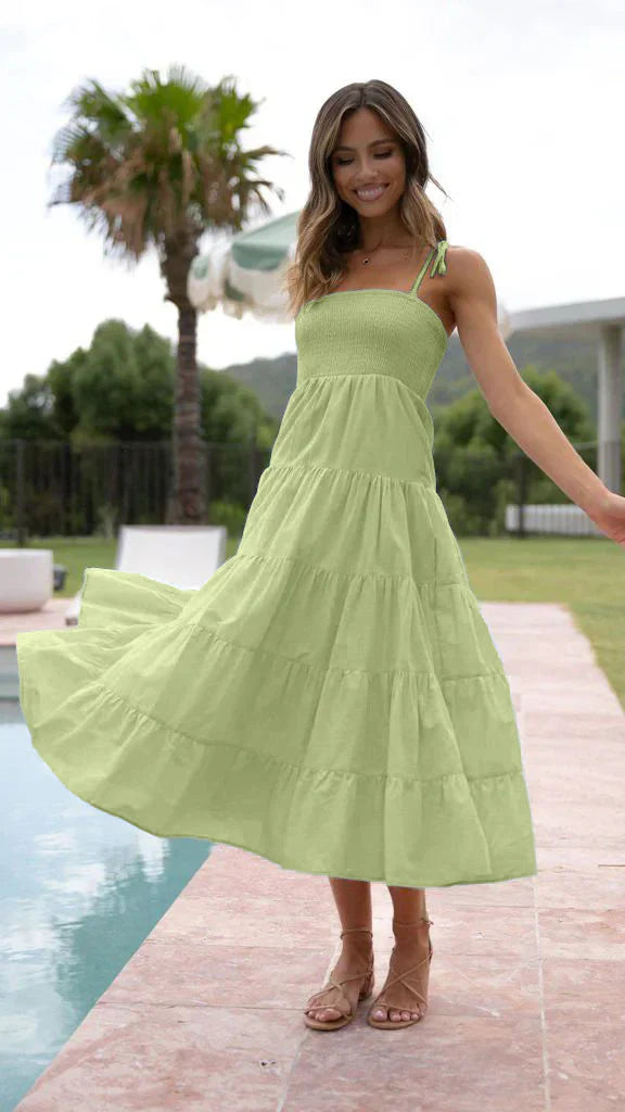 Mia - Sleeveless Printed High-Waisted Cami Dress