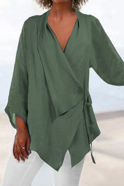 Bless | Solid Color Lace Up Top