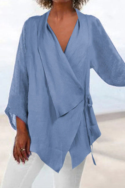 Bless | Solid Color Lace Up Top