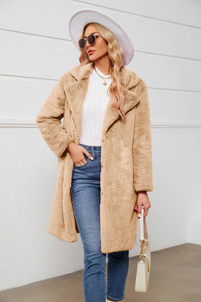 Warm long coat for women with modern design