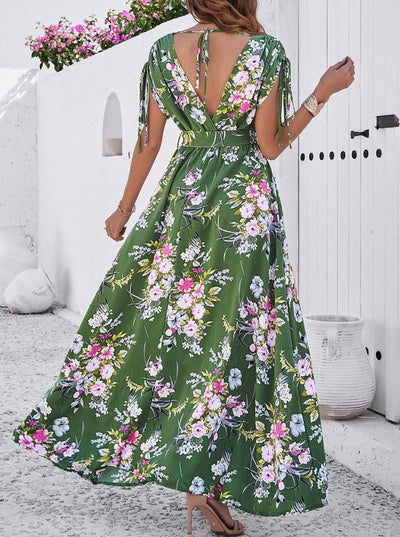 Clara - Bohemian Floral V-Neck Temperament Dress