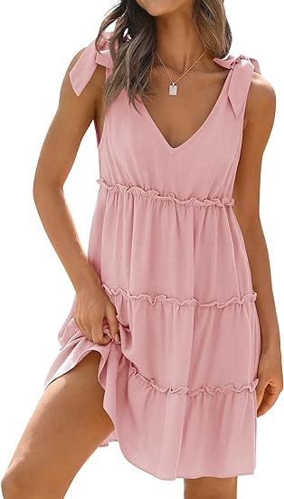 Berta - Women's loose and fashionable pastel dress with a round neckline