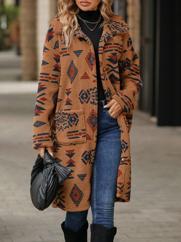 Alina - Comfortable coat with a turn-down collar