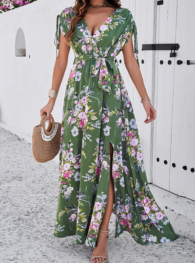 Clara - Bohemian Floral V-Neck Temperament Dress