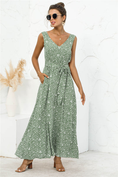 Mariona - Summer dress with bow and print