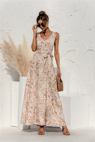 Mariona - Summer dress with bow and print