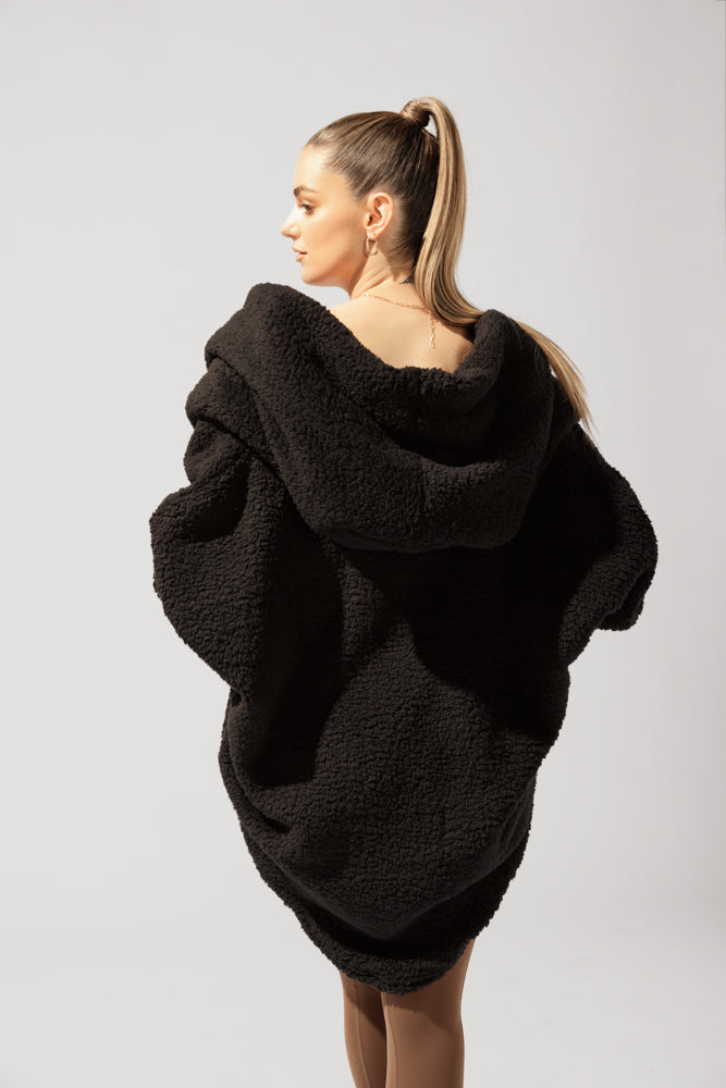Cocoon Coat for Women - Elegant in Cool Grey