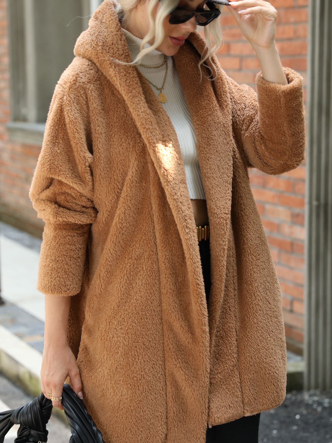Women's Open Front Hooded Coat