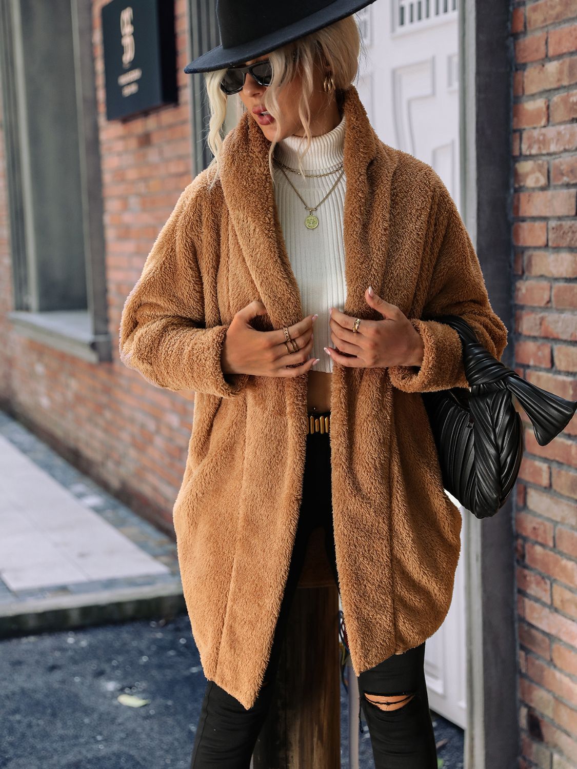 Women's Open Front Hooded Coat