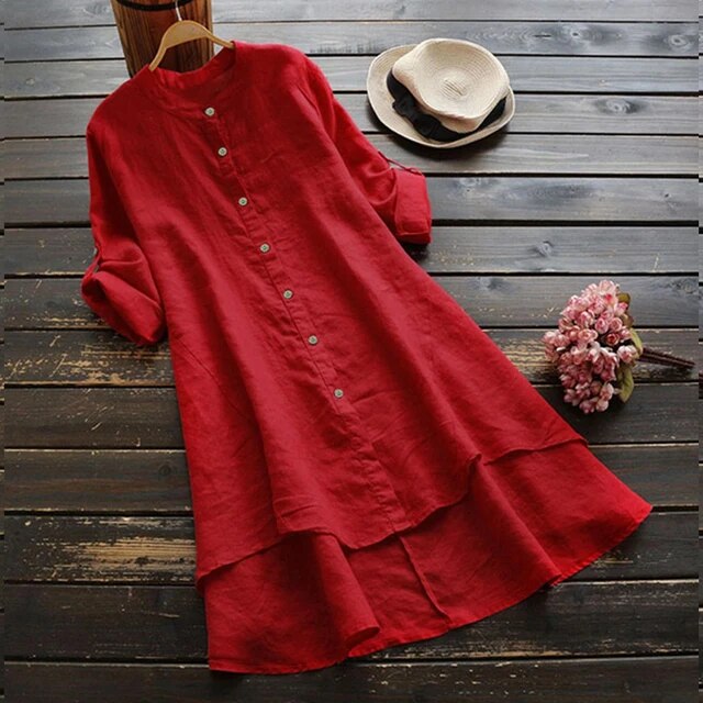 Gabbi - Oversized linen and cotton summer dress