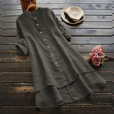 Gabbi - Oversized linen and cotton summer dress