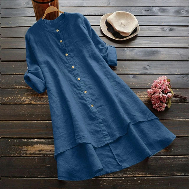 Gabbi - Oversized linen and cotton summer dress