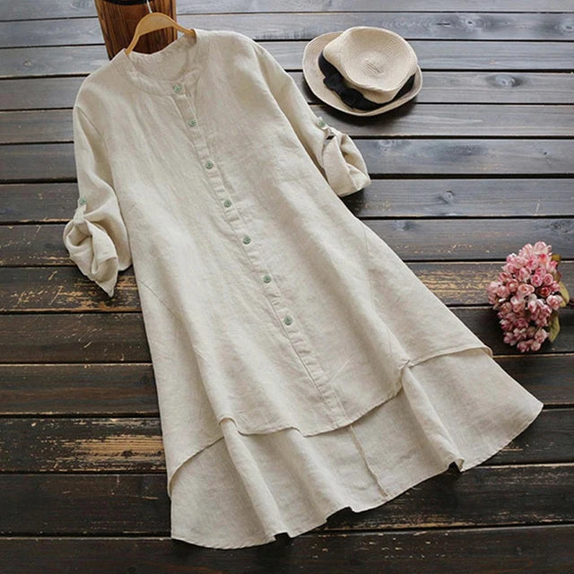 Gabbi - Oversized linen and cotton summer dress