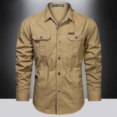 Men's button-down sports shirt, ideal for leisure and outdoor activities