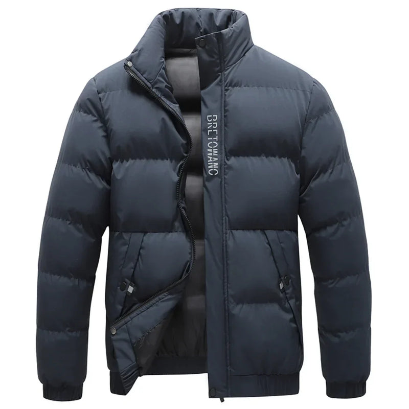 Men's winter jacket with modern design and elegant collar