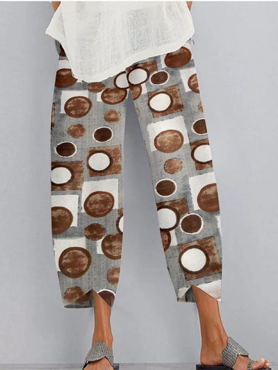 Laura - Pocket trousers with printed elastic waistband