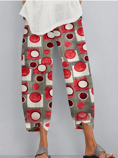 Laura - Pocket trousers with printed elastic waistband