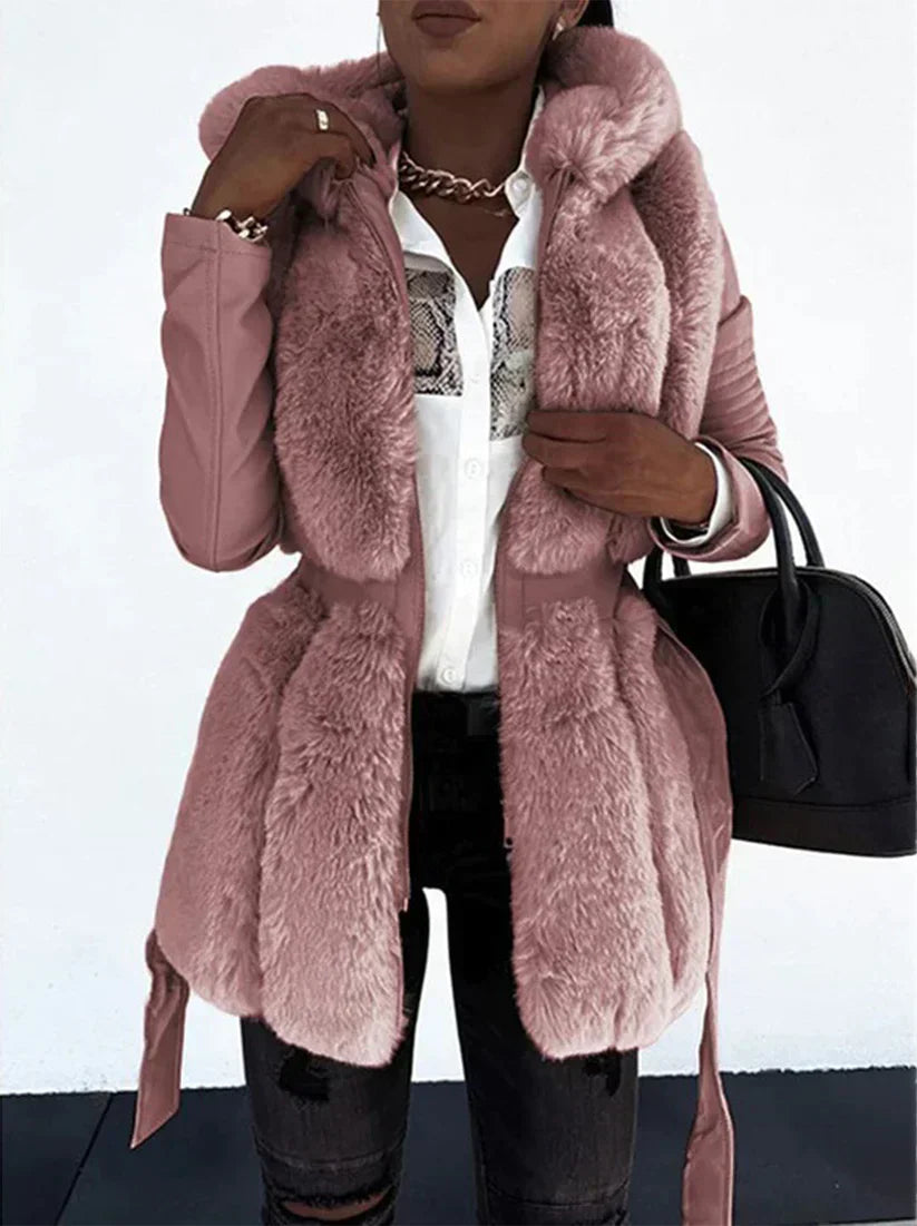 Elegant mid-length winter coat for women