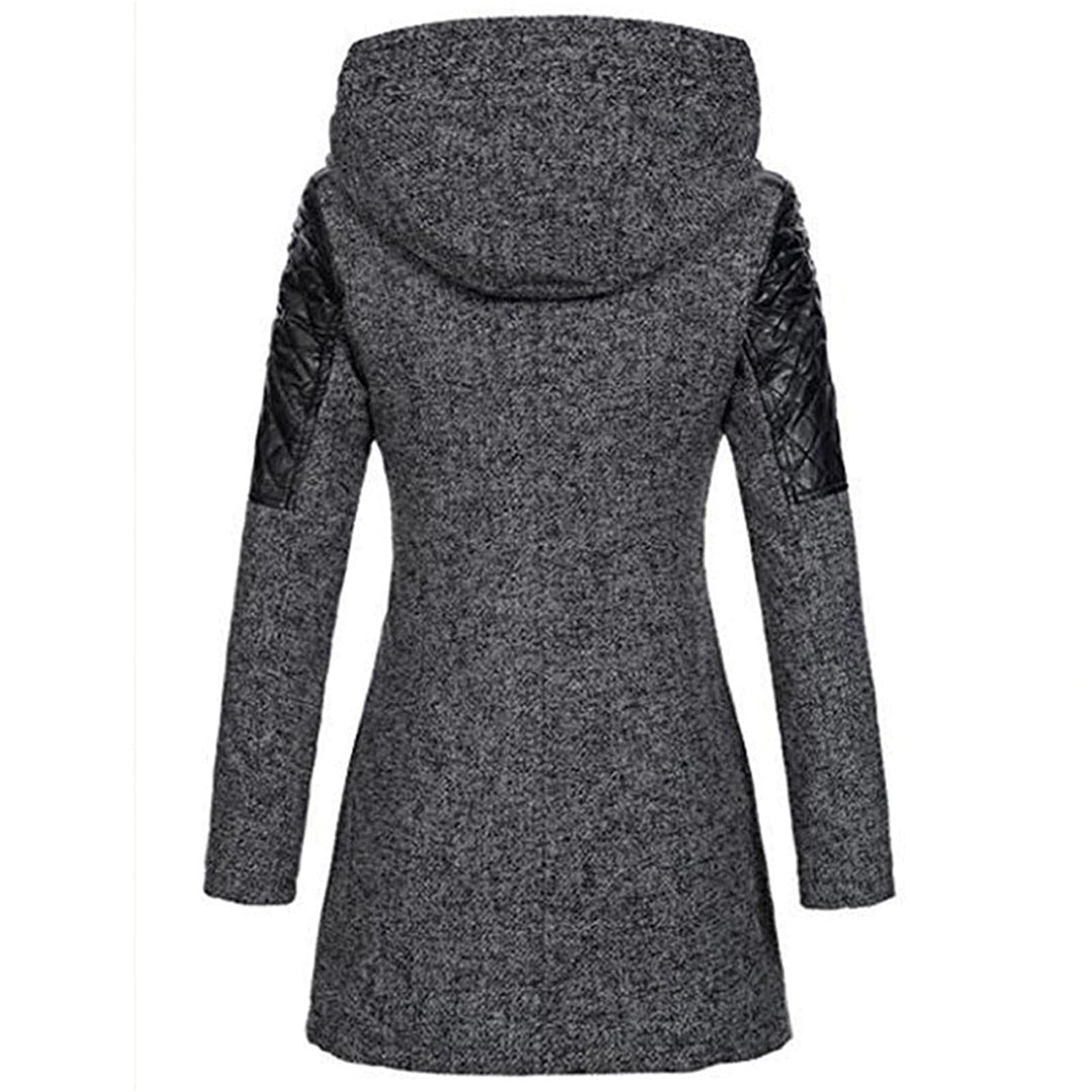 Women's winter coat with modern design and deep hood