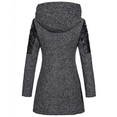 Women's winter coat with modern design and deep hood