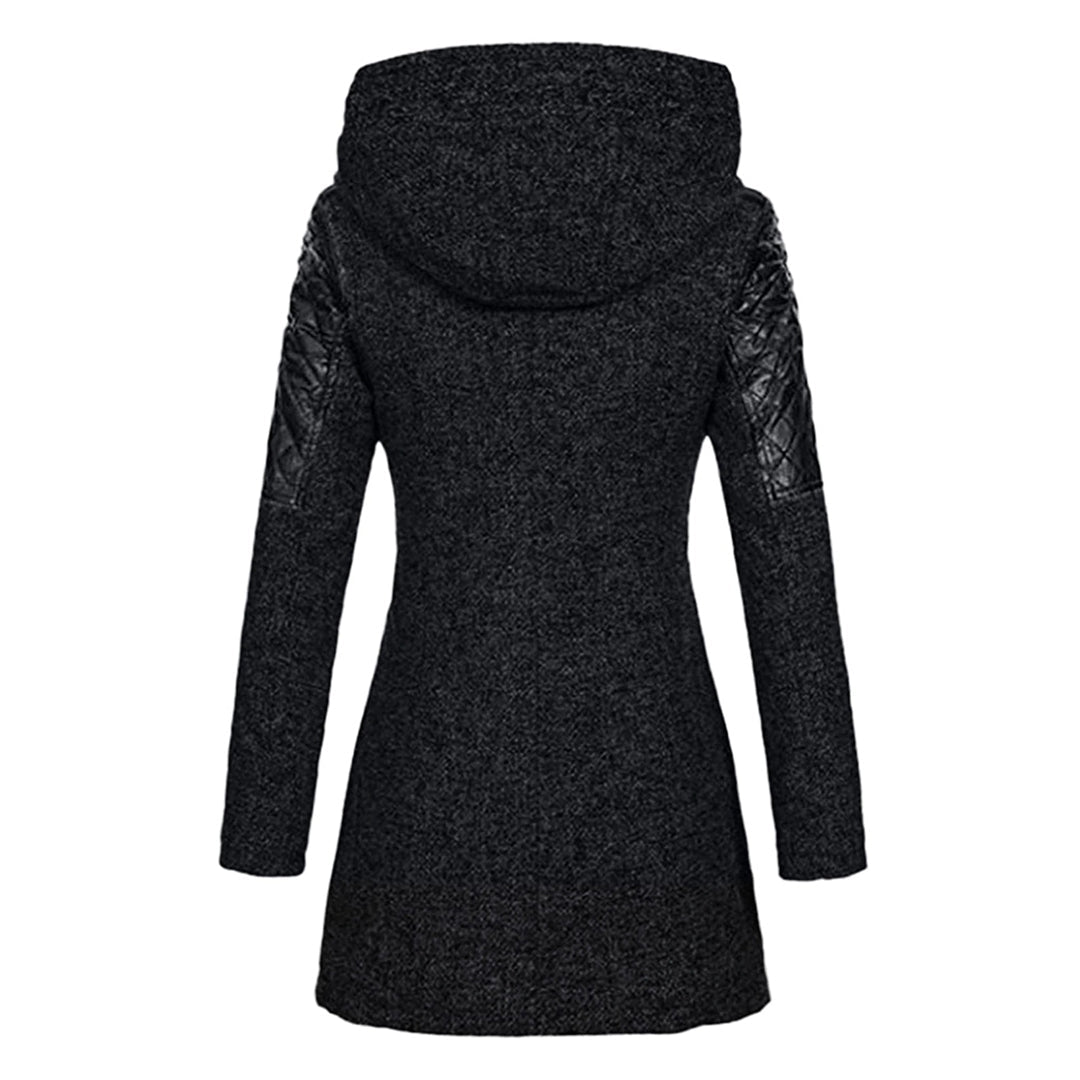 Women's winter coat with modern design and deep hood