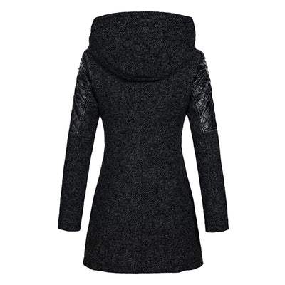 Women's winter coat with modern design and deep hood