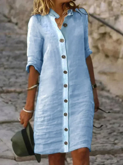 Laura - Long summer dress with buttons