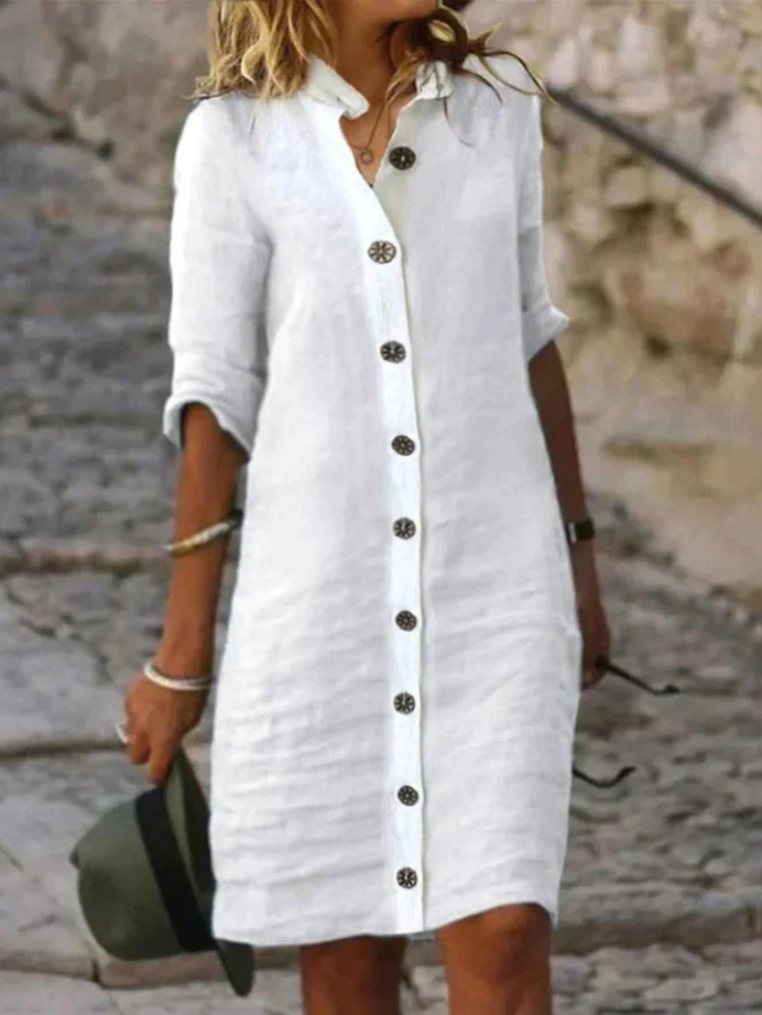 Laura - Long summer dress with buttons