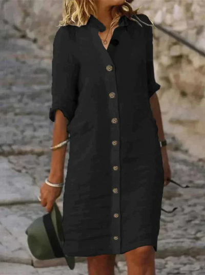 Laura - Long summer dress with buttons