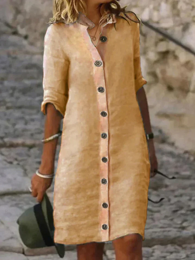Laura - Long summer dress with buttons