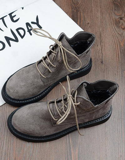 Retro Lace-Up Boots for Comfort - Elegant