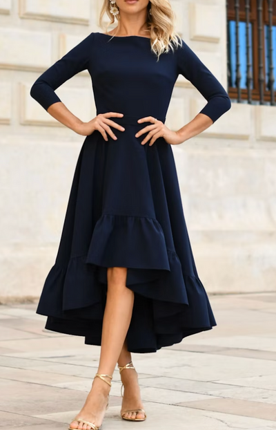Sophisticated Parisian-style dress with elegant cut