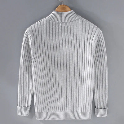 Men's zip-up cardigan with modern design