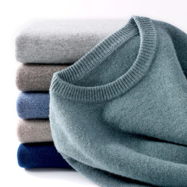 Modern men's sweater with double collar design