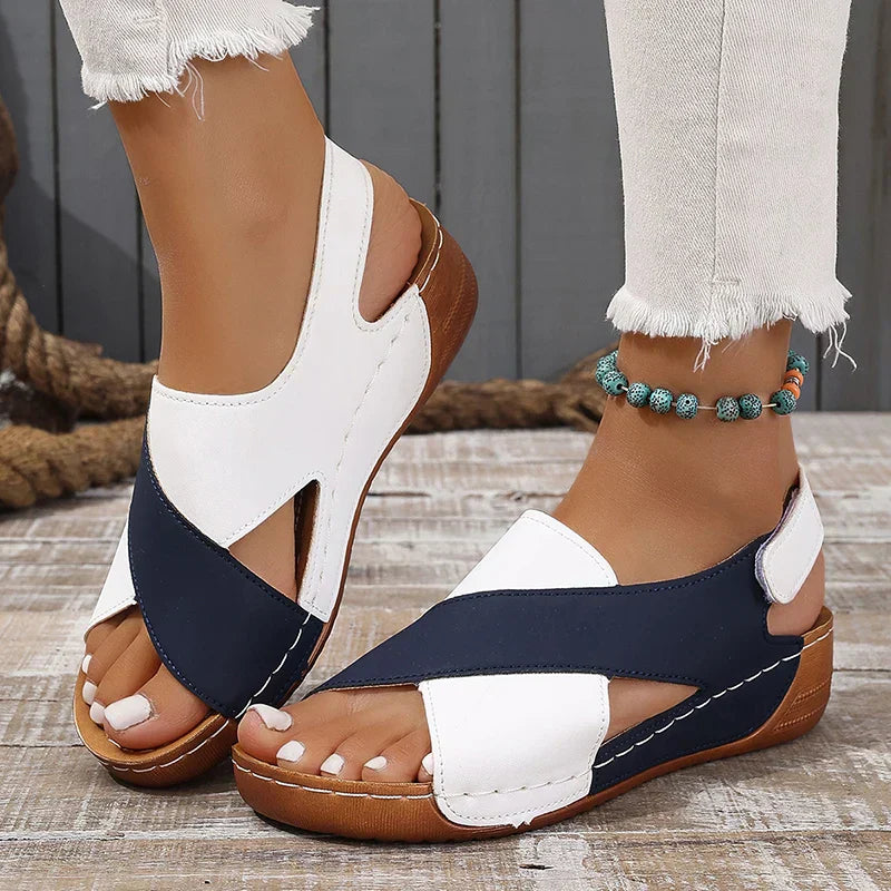 Mayra - Italian panel wedges for women