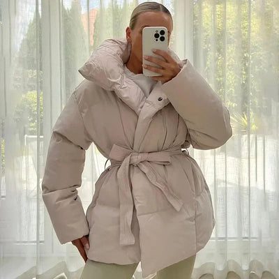 Elegant women's jacket with a high collar – Ideal for winter