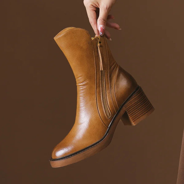 Short Heeled Ankle Boots for Elegant Women