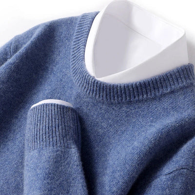 Modern men's sweater with double collar design