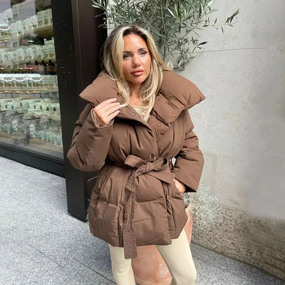 Elegant women's jacket with a high collar – Ideal for winter