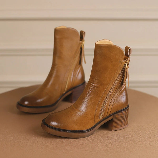Short Heeled Ankle Boots for Elegant Women